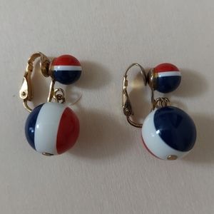 Vintage dangly ball clip earrings.